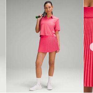 Lululemon Varsity High Rise Pleated Tennis Athletic Skirt Skort Glaze Pink 14